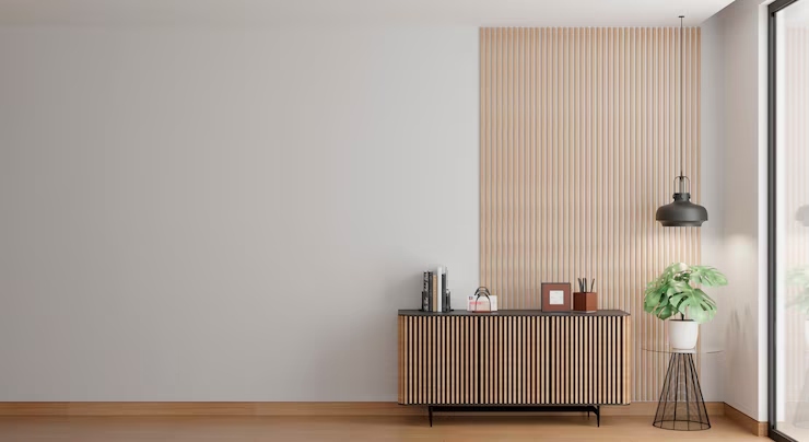 3d rendering of minimalist interior with copy space