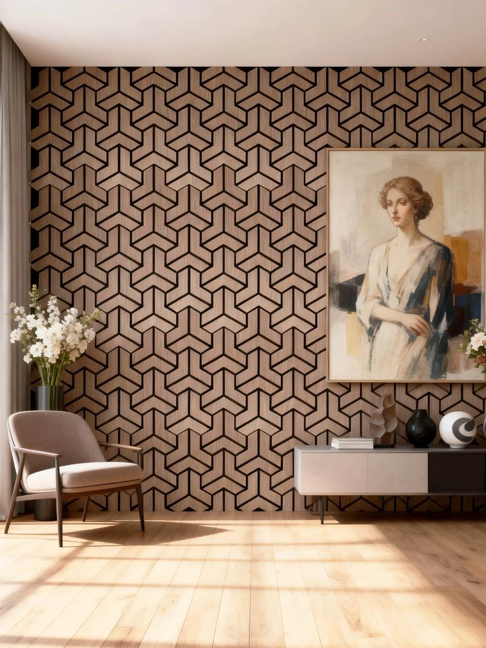 Geometric MDF Acoustic Panel Pattern