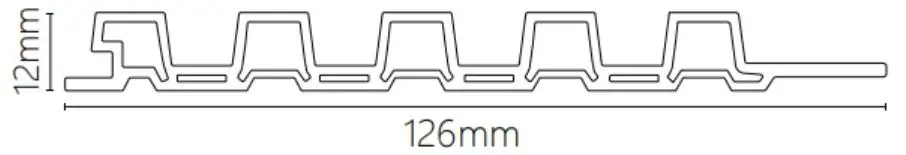 Cross-section of a fluted WPC wall panel profile