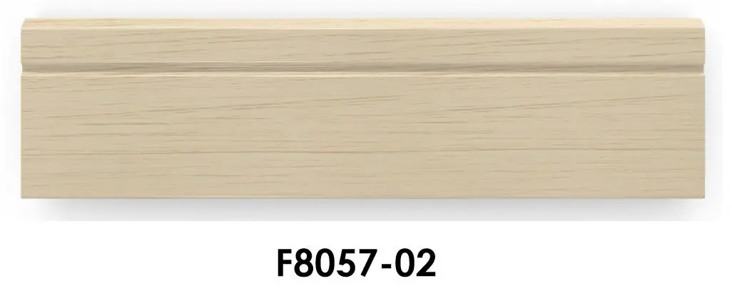 PS skirting board F8057 in a light wood grain finish